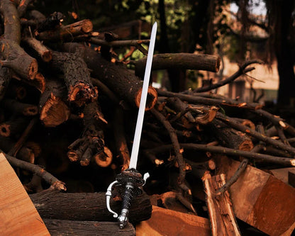 Custom Handmade Stainless Steel Rapier Sword with Leather-Wrapped Handle & Scabbard – 38" Medieval Collectible Sword Arham Cutlery