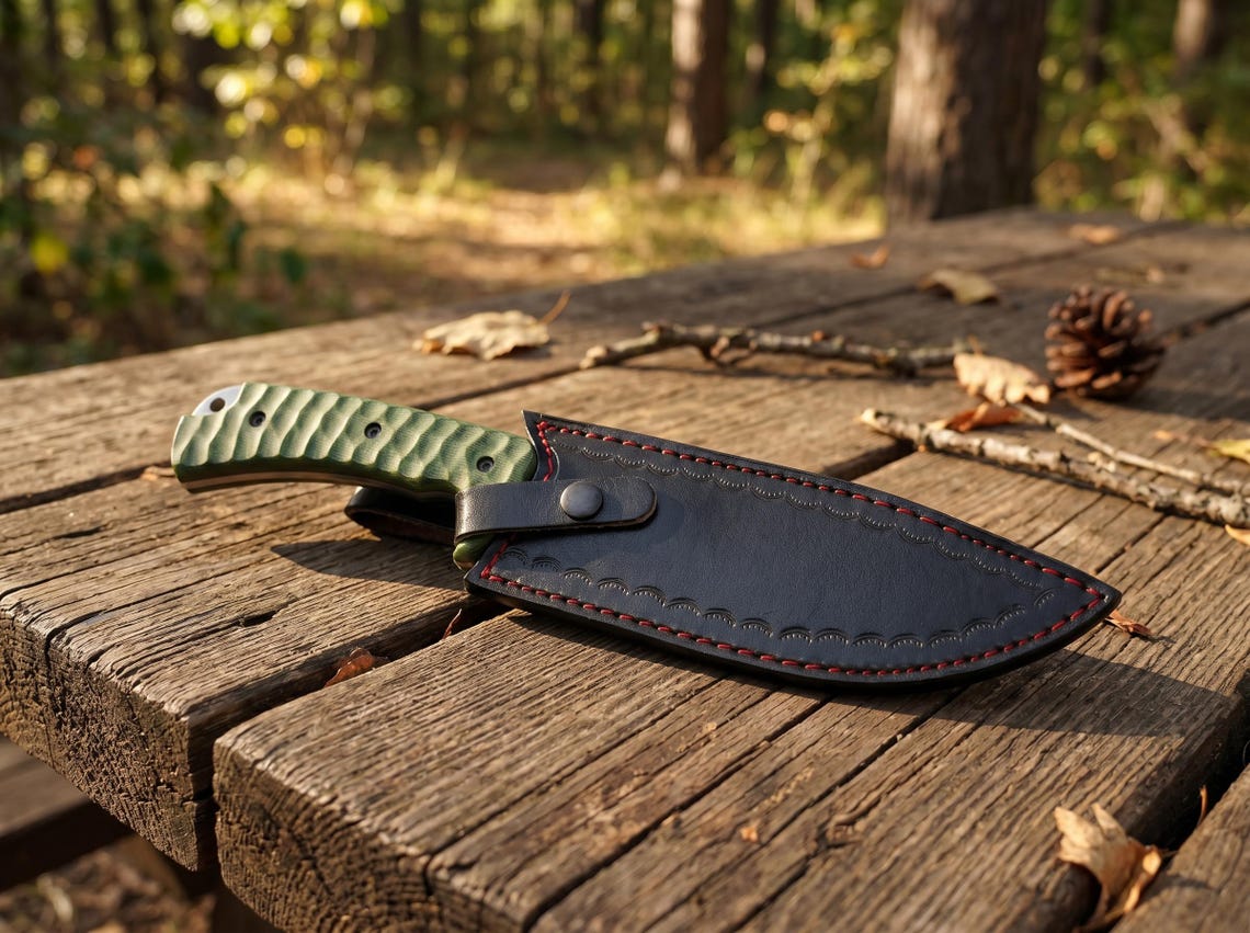 Custom Handmade Bowie Knife with Leather Sheath – Fixed Blade Collector Knife for Camping & Outdoor Use Arham Cutlery