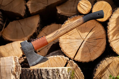 Arham Cutlery Trailblazer Forged Axe – Carbon Steel Camping Hatchet with Hammer Back & Leather Case Arham Cutlery