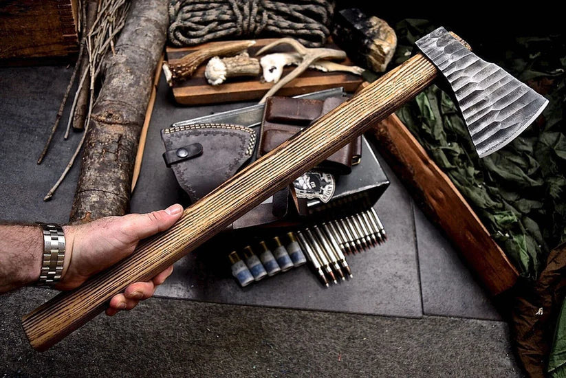 Custom Hand-Forged Viking Bearded Axe – 1095 Steel Long Axe with Ash Handle Arham Cutlery