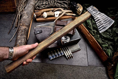 Custom Hand-Forged Viking Bearded Axe – 1095 Steel Long Axe with Ash Handle Arham Cutlery