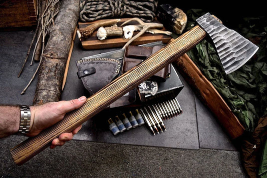 Custom Hand-Forged Viking Bearded Axe – 1095 Steel Long Axe with Ash Handle Arham Cutlery