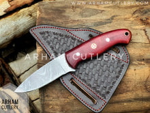 Load image into Gallery viewer, Aurora Handmade Damascus Steel EDC Knife with Leather Sheath Hand Forged ,Arham Cutlery
