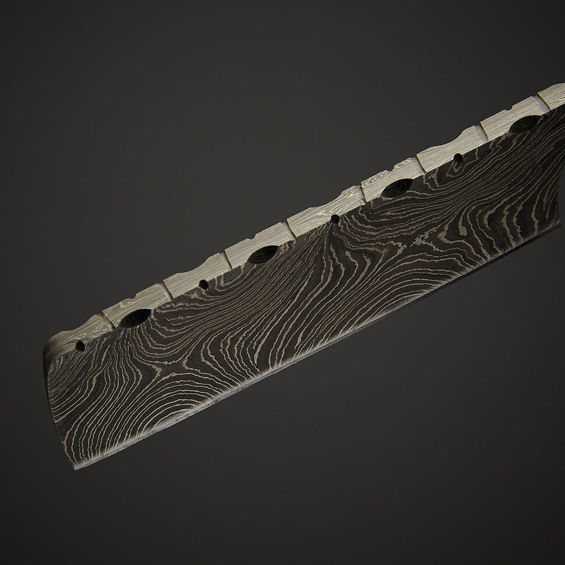 Custom Handmade Damascus Steel Straight Razor – Twist Damascus Blade with Bone Handle & Leather Sheath - Arham Cutlery