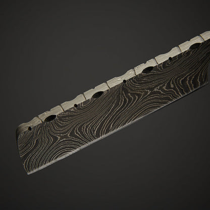 Custom Handmade Damascus Steel Straight Razor – Twist Damascus Blade with Bone Handle & Leather Sheath - Arham Cutlery