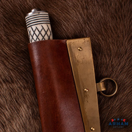 Bonecrest Scramasax Viking Seax Knife – Etched Bone Handle Arham Cutlery