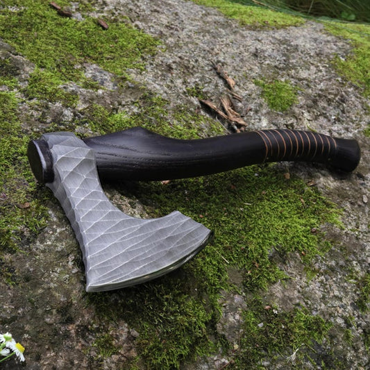 Compact Wilderness Hatchet – Handmade 1060 Carbon Steel Camp Axe with Ash Wood Grip Arham Cutlery