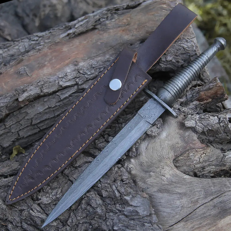 CUSTOM HANDMADE DAMASCUS STEEL DAGGER KNIFE 11