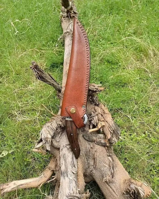 Custom Handmade Fixed Blade Bowie Hunting Knife – Carbon Steel Camping Knife with Sheath | Arham Cutlery - Arham Cutlery