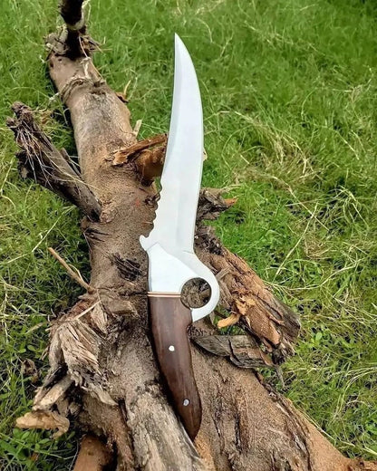 Custom Handmade Fixed Blade Bowie Hunting Knife – Carbon Steel Camping Knife with Sheath | Arham Cutlery - Arham Cutlery