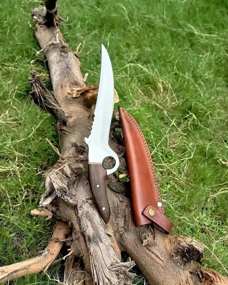 Custom Handmade Fixed Blade Bowie Hunting Knife – Carbon Steel Camping Knife with Sheath | Arham Cutlery - Arham Cutlery