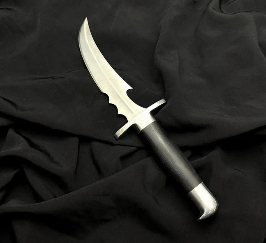 Custom Handmade Carbon Steel Red Hood Style Knife with Micarta Handle & Leather Sheath | Arham Cutlery - Arham Cutlery