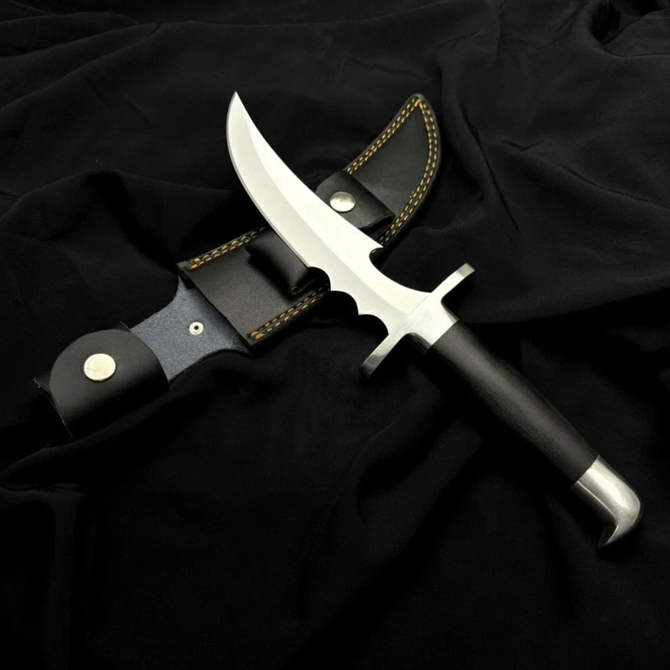 Custom Handmade Carbon Steel Red Hood Style Knife with Micarta Handle & Leather Sheath | Arham Cutlery