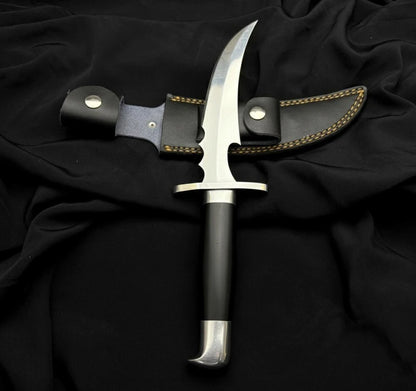 Custom Handmade Carbon Steel Red Hood Style Knife with Micarta Handle & Leather Sheath | Arham Cutlery