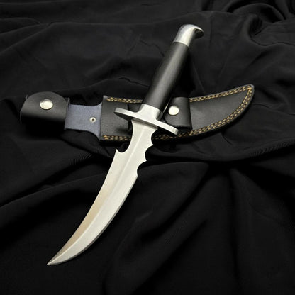 Custom Handmade Carbon Steel Red Hood Style Knife with Micarta Handle & Leather Sheath | Arham Cutlery