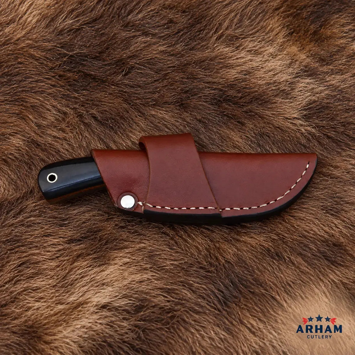 Blackforge Talon Damascus Tanto Knife – Black Burlap Micarta Handle Arham Cutlery