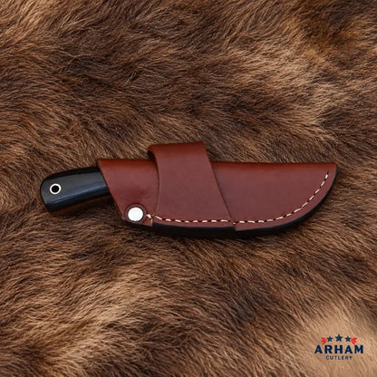 Blackforge Talon Damascus Tanto Knife – Black Burlap Micarta Handle Arham Cutlery