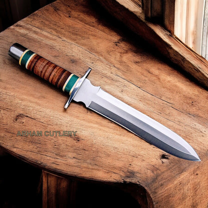 Viking Berserk-Killer D2 Warrior Combat Dagger With Leather Sheath