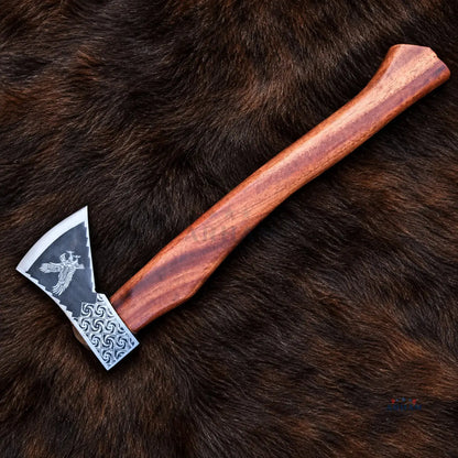 Teakwood Jarl Hand-Forged Viking Axe – Carbon Steel & Teak Wood Arham Cutlery