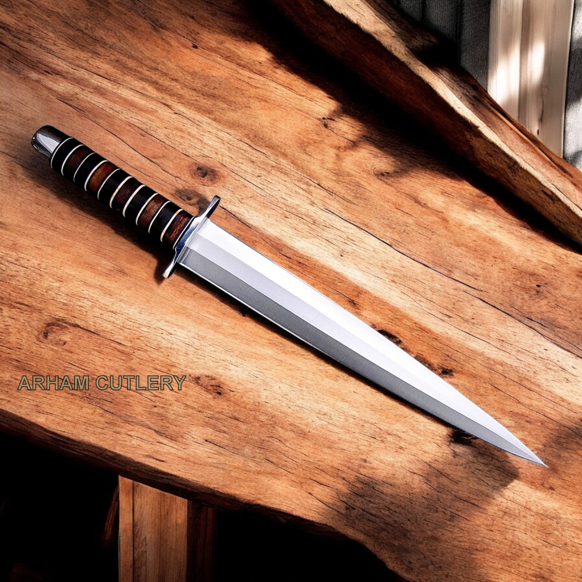 Viking Troll-Burster D2 Toothpick Queen Dagger With Leather Sheath 