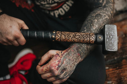 Custom Handmade Viking War Hammer – 5kg Forged Steel Hammer with Oak Wood Handle Arham Cutlery