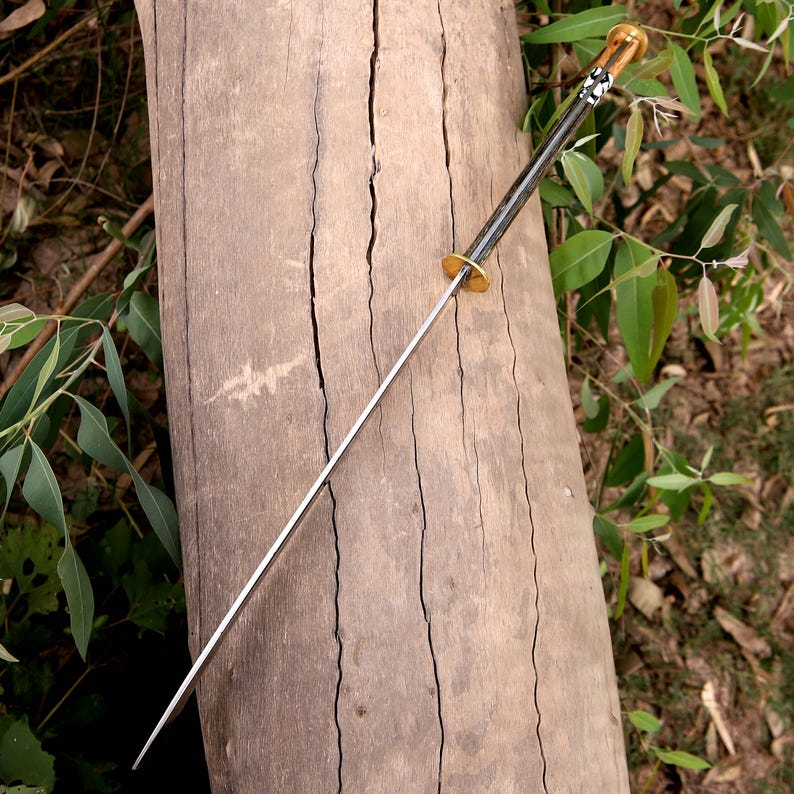 Handcrafted J2 Steel Jungle Machete – Full Tang Curved Blade with Wood & Resin Handle and Leather Sheath | Arham Cutlery