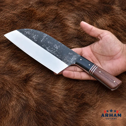 Ironrose Serbian Cleaver Knife – 440C Steel & Rosewood Arham Cutlery
