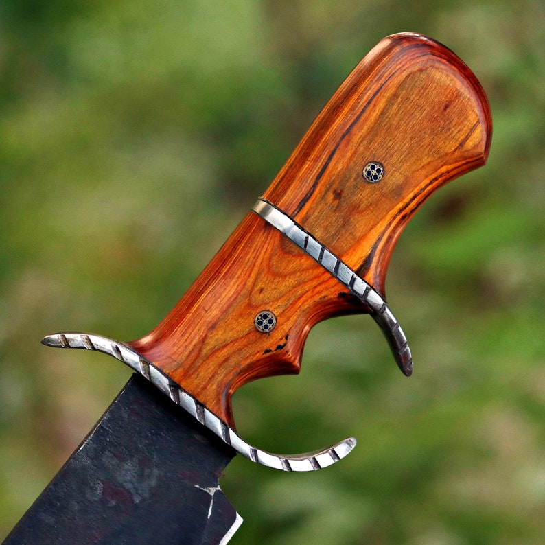 Handmade D2 Steel Bowie Hunting Knife – Pakka Wood Handle with Leather Sheath | Arham Cutlery