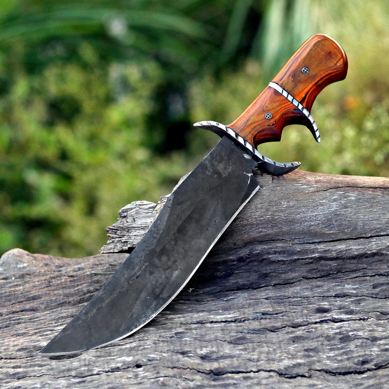 Handmade D2 Steel Bowie Hunting Knife – Pakka Wood Handle with Leather Sheath | Arham Cutlery