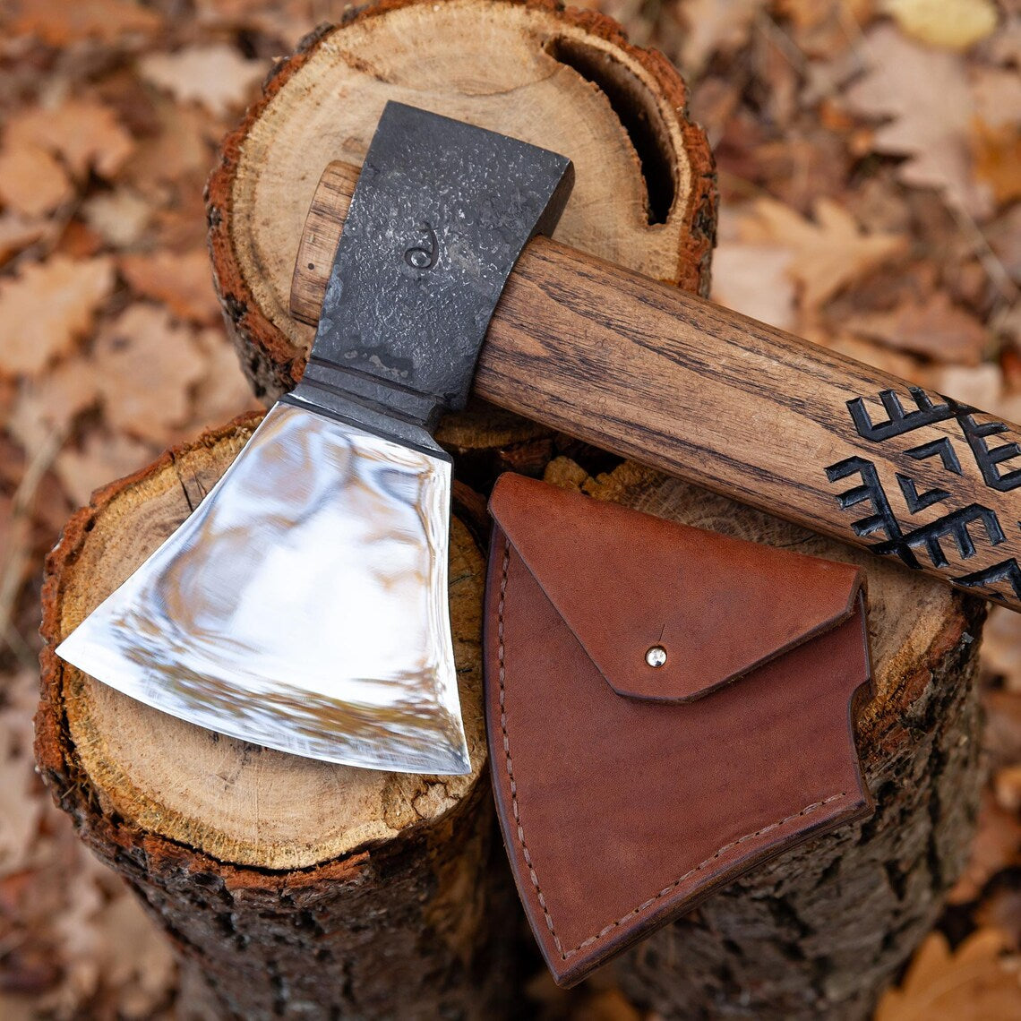 Carpathian Heritage Valashka Axe – Handmade Ethnic Carbon Steel Hatchet with Ash Wood Handle Arham Cutlery