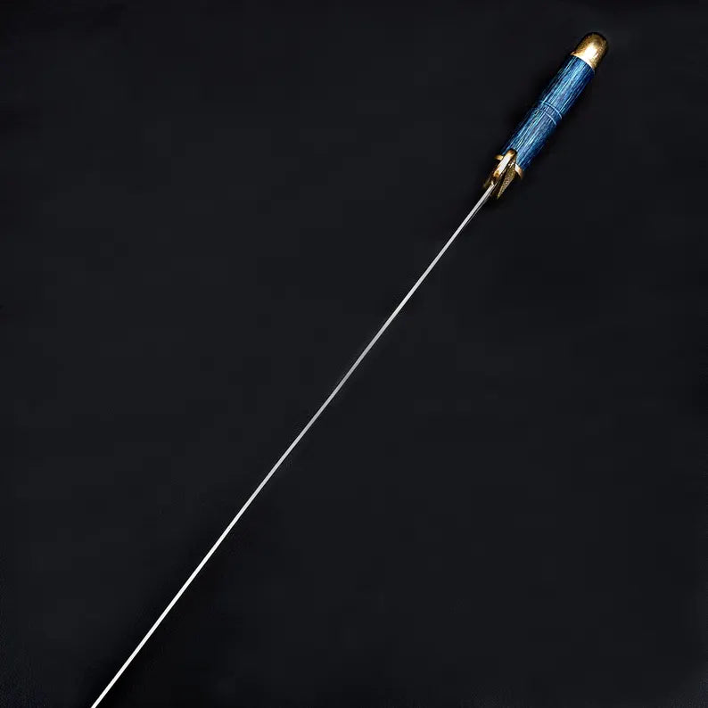 Handmade Fantasy Warrior Sword – Curved J2 Steel Blade with Brass Guard & Leather Sheath