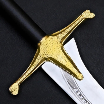 Handmade Fantasy Warrior Sword – Curved J2 Steel Blade with Brass Guard & Leather Sheath | Arham Cutlery