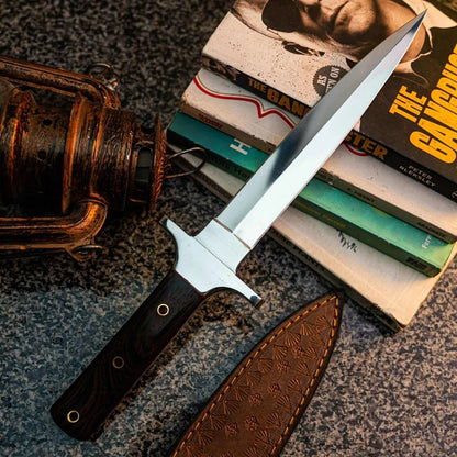 Handmade High Carbon Steel Dagger with Rosewood Handle & Leather Sheath | Arham Cutlery