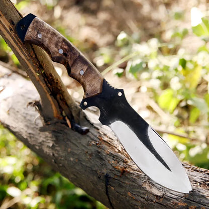 Handmade J2 Steel Skinner Knife – Full Tang Blade with Olive Wood Handle & Leather Sheath