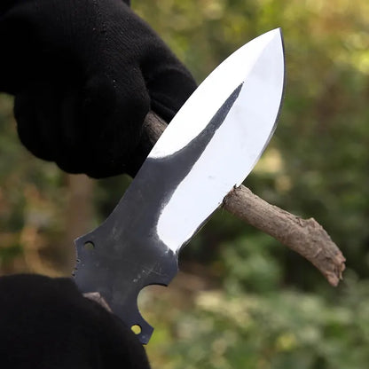 Handmade J2 Steel Skinner Knife – Full Tang Blade with Olive Wood Handle & Leather Sheath