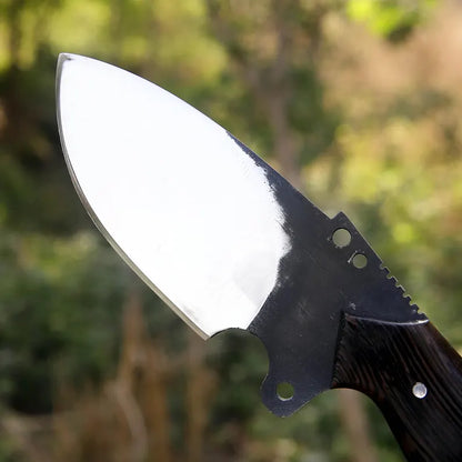 Handmade J2 Steel Skinner Knife – Full Tang Blade with Wenge Wood Handle & Leather Sheath