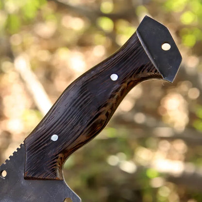 Handmade J2 Steel Skinner Knife – Full Tang Blade with Wenge Wood Handle & Leather Sheath
