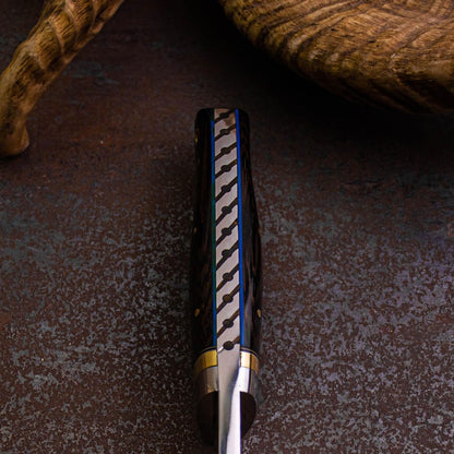 Handmade Stainless Steel Hunting Knife with Wenge Wood Handle – Full Tang Outdoor Knife with Leather Sheath - Arham Cutlery