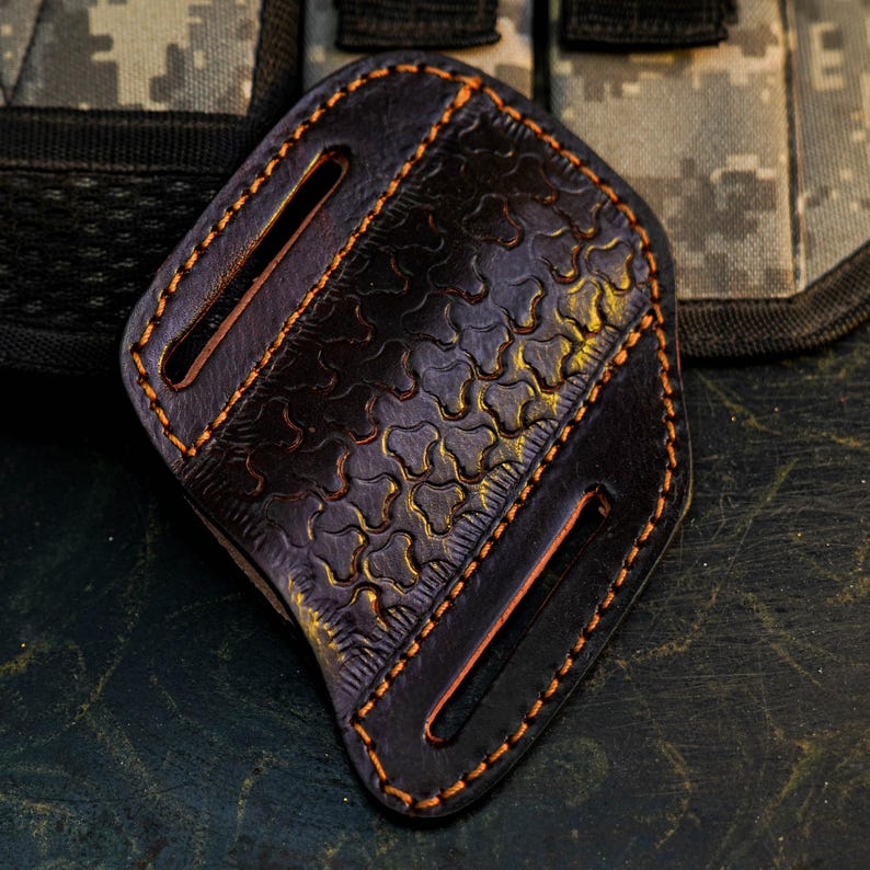 Handmade Damascus Pocket Folder with Colorful Resin Handle Arham Cutlery