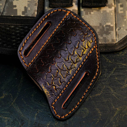Handmade Damascus Pocket Folder with Colorful Resin Handle Arham Cutlery