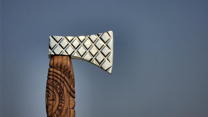 Custom Norse Heritage Axe – Handmade High Carbon Steel Viking Chopper with Leather Sheath Arham Cutlery