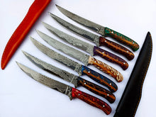 Lade das Bild in den Galerie-Viewer, Damascus Steel Fillet Knife with Epoxy Resin Pine Cone - Arham Cutlery
