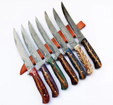 Lade das Bild in den Galerie-Viewer, Damascus Steel Fillet Knife with Epoxy Resin Pine Cone - Arham Cutlery
