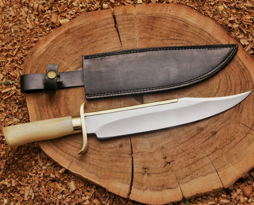 MUSSO KNIFE Replica Hunting Bowie Knife | Handmade High Carbon Steel knife with sheath | valentines day gifts | Hunting gifts - Arham Cutlery