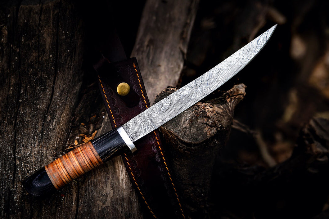 Personalized Fillet Knife, Handmade Damascus Steel Fishing Knife