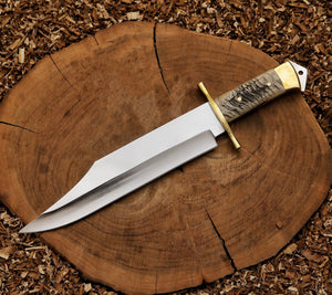 Handcrafted Ram Horn Bowie Knife | Masterful Blend of Elegance and Utility | Gift fot him | valentines day gifts - Arham Cutlery