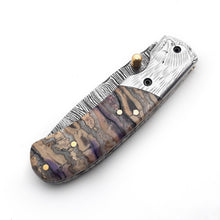 Cargar imagen en el visor de la galería, Handmade Damascus Steel Folding Blade Knife - Arham Cutlery
