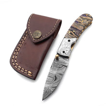 Lade das Bild in den Galerie-Viewer, Handmade Damascus Steel Folding Blade Knife - Arham Cutlery
