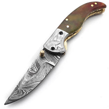 Lade das Bild in den Galerie-Viewer, Handmade Damascus Steel Folding Blade Knife (Damascus Steel Blade) - Arham Cutlery
