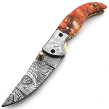 Cargar imagen en el visor de la galería, Handmade Damascus Steel Folding Blade Knife (Damascus Steel Blade) - Arham Cutlery
